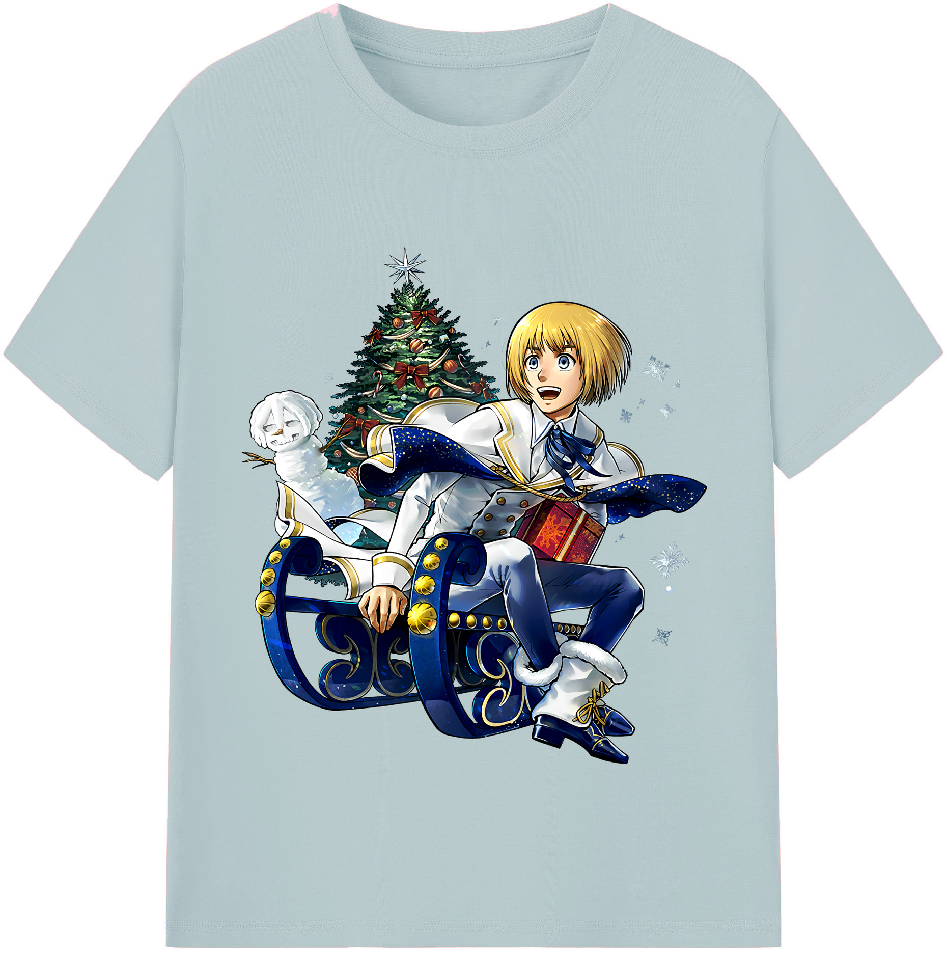 （画像用） 進撃の巨人 アルミン·アルレルト Attack on Titan Armin Arlert 綿100％半袖Tシャツ（フロントプリント）
